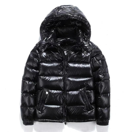 Men's Shiny Short Down Jacket White Goose Down Fill