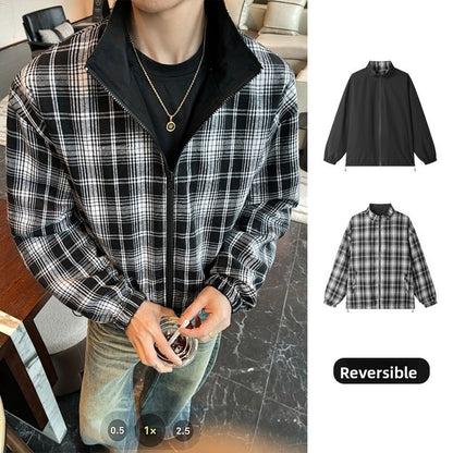 Omkeerbare vintage herenjack losvallend casual model