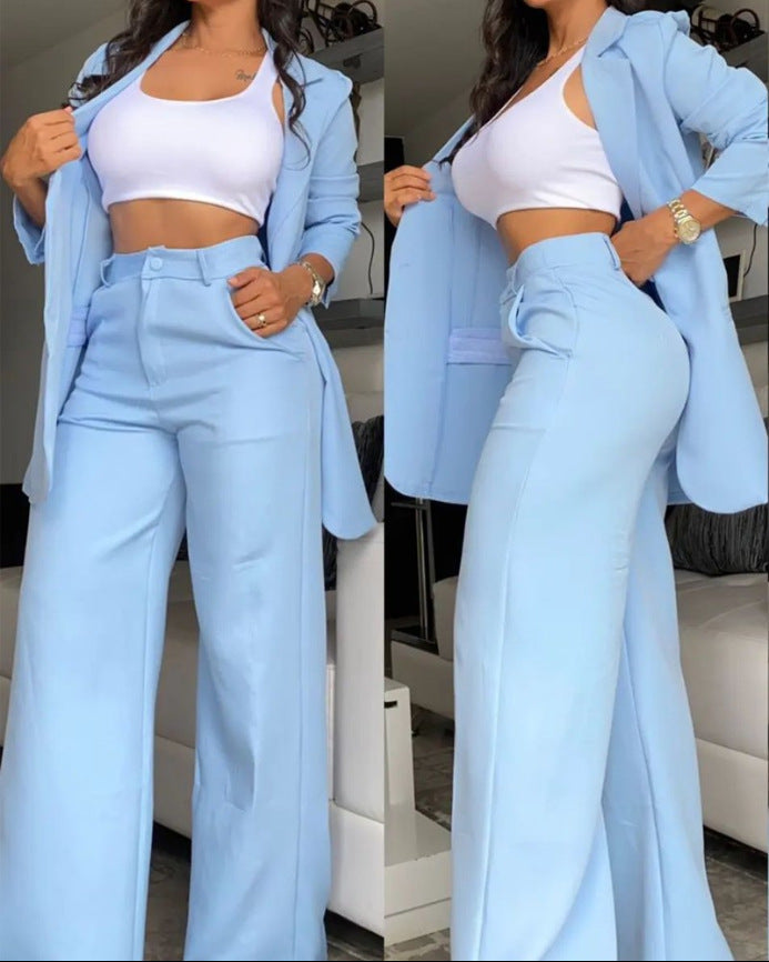 Elegant Solid Color Women's Suit Set