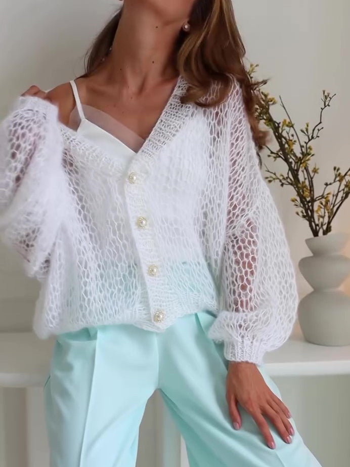 Casual effen holgebreid vest