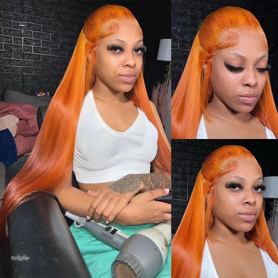 Synthetische oranje stijle lace wig