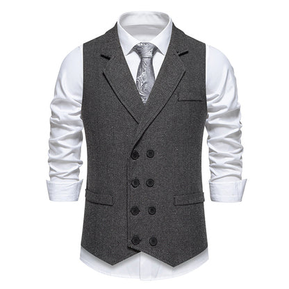 Mens Herringbone Tweed Vest