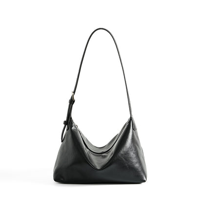 Vintage First Layer Vegetable Tanned Cowhide Casual Shoulder Underarm Bag Large Capacity Classic Leather Crossbody Hobo Bag