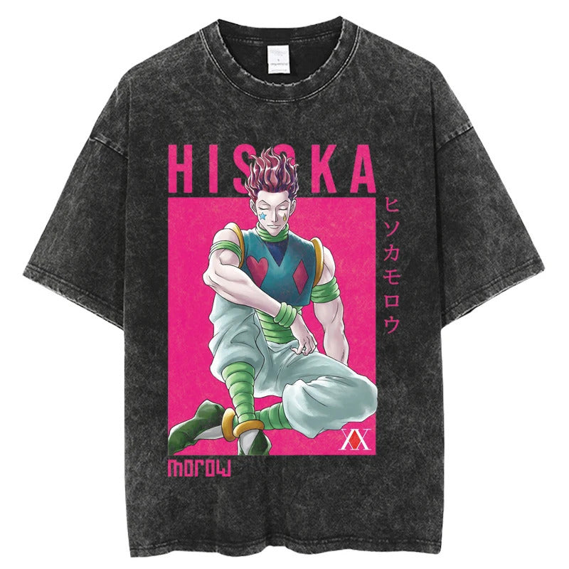 Summer New Fullmetal Alchemist Anime Print T-Shirt Summer Cotton Washed Top Retro Vintage Short Sleeve