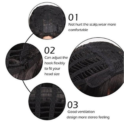 Zilvergrijs kort krullend pruik