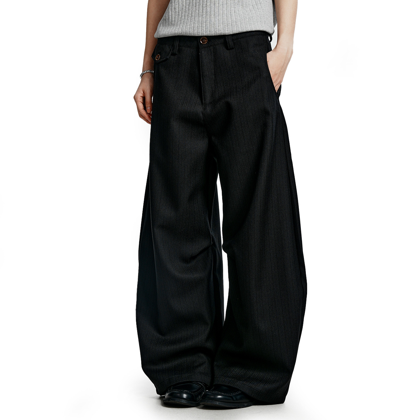 Losse kassieke broek met wijde pijpen unisex