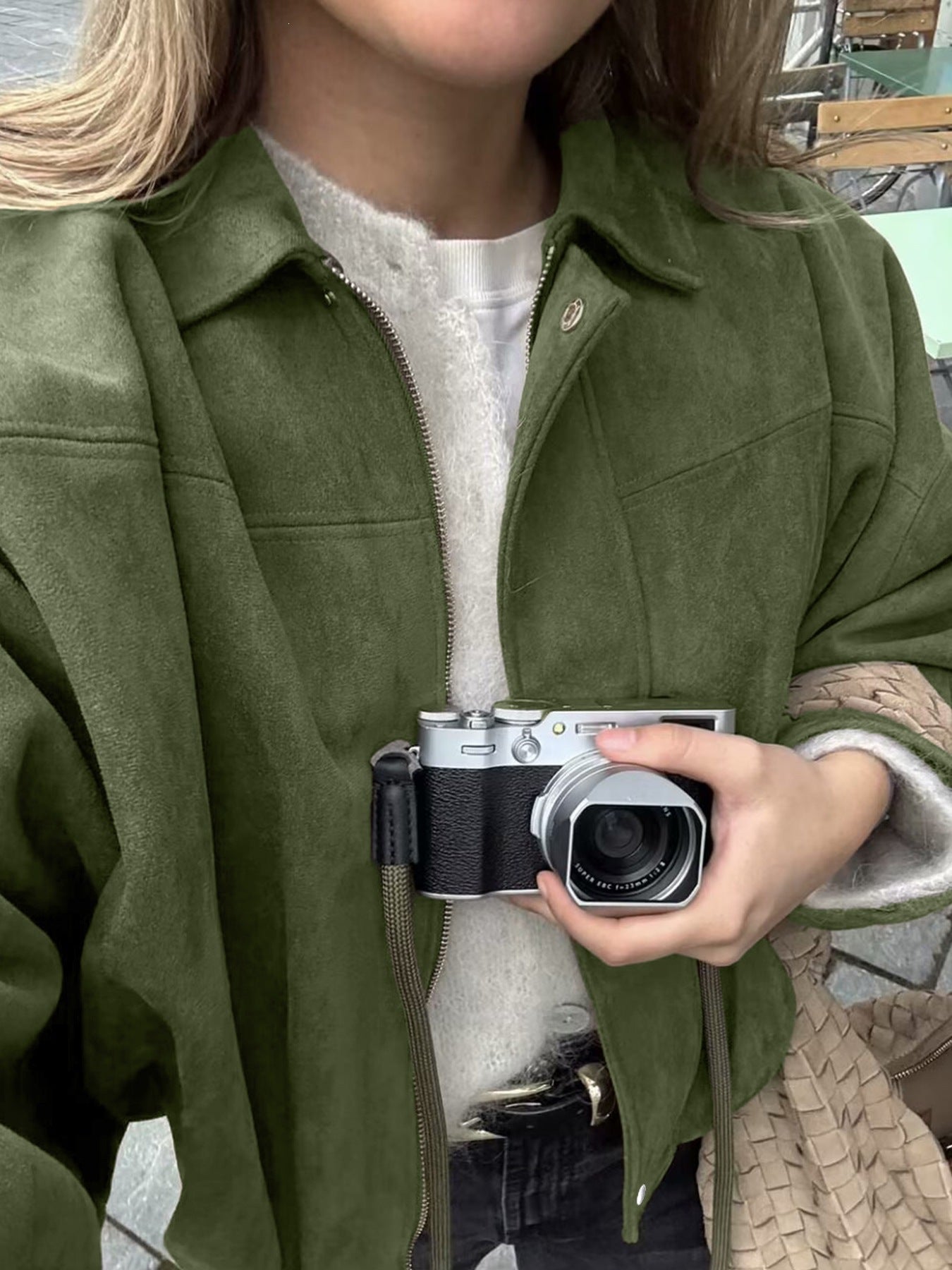 Womens Batwing Sleeve Bomber Jacket