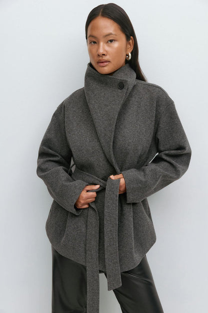 Women's Stand Collar Double-Sided Wool Coat