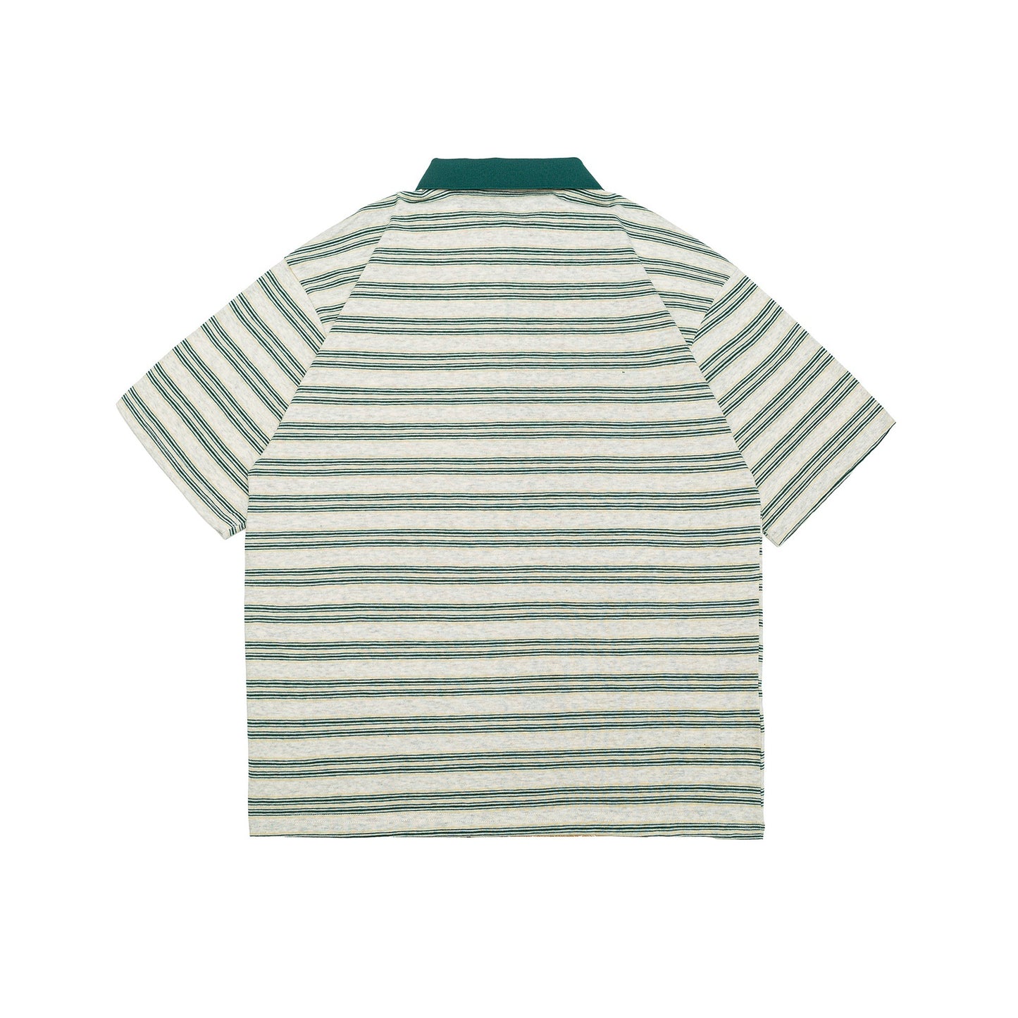 Color blocking striped polo short sleeved shirt