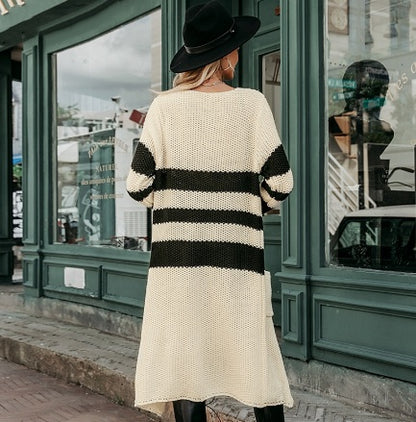 Gestreept vest met ronde hals