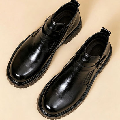 Mens Retro Chelsea Boots Thick Sole Slip-On