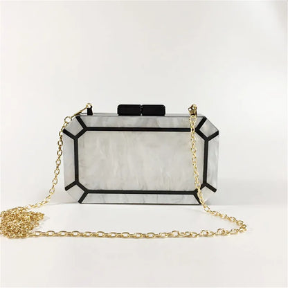 Trendy designer parelwitte dames clutch