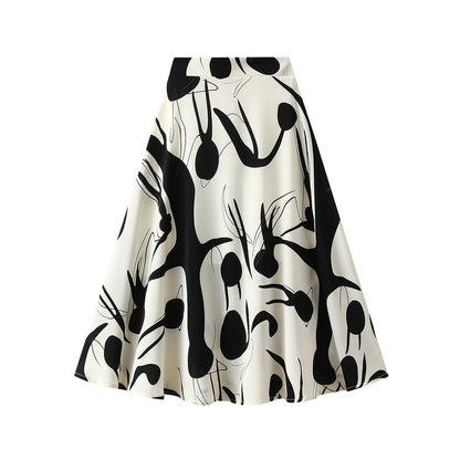 Rok met hoge taille en zwaluwstaartprint voor dames