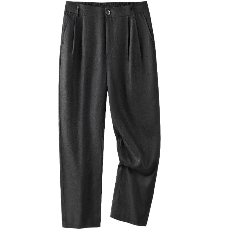 Mens Linen Casual Pants Straight Leg