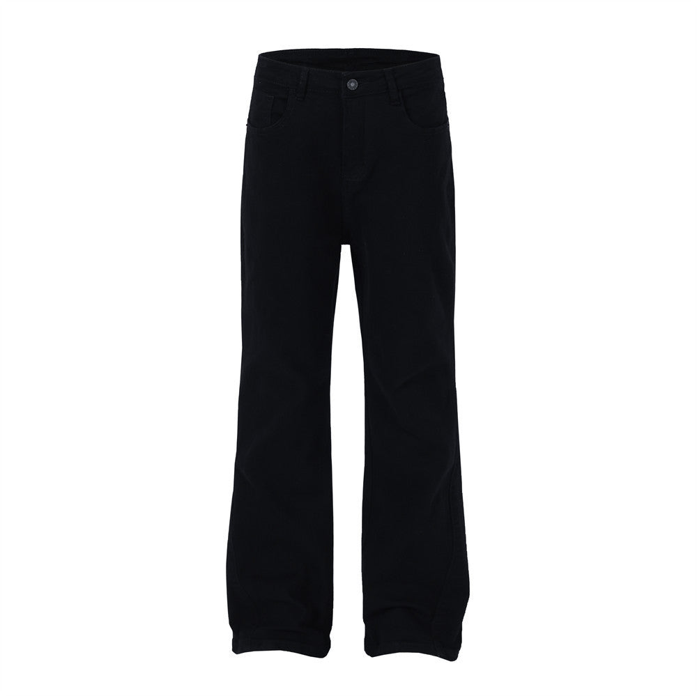 Heren losse wijde jeans met uitlopende pijpen