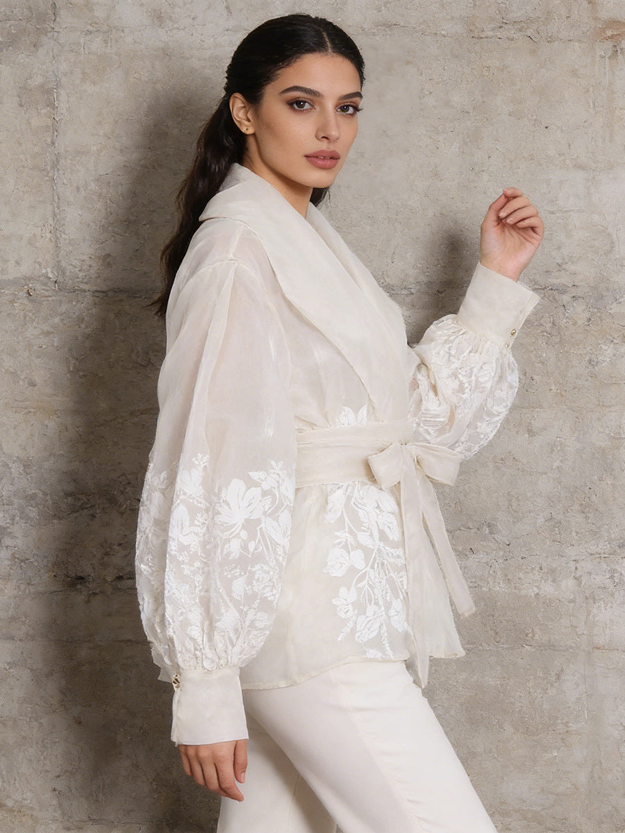 Organza blouse in retro paleisstijl