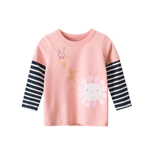 2-IN-1 Look  Lange Mouwen T-shirt Voor Meisjes