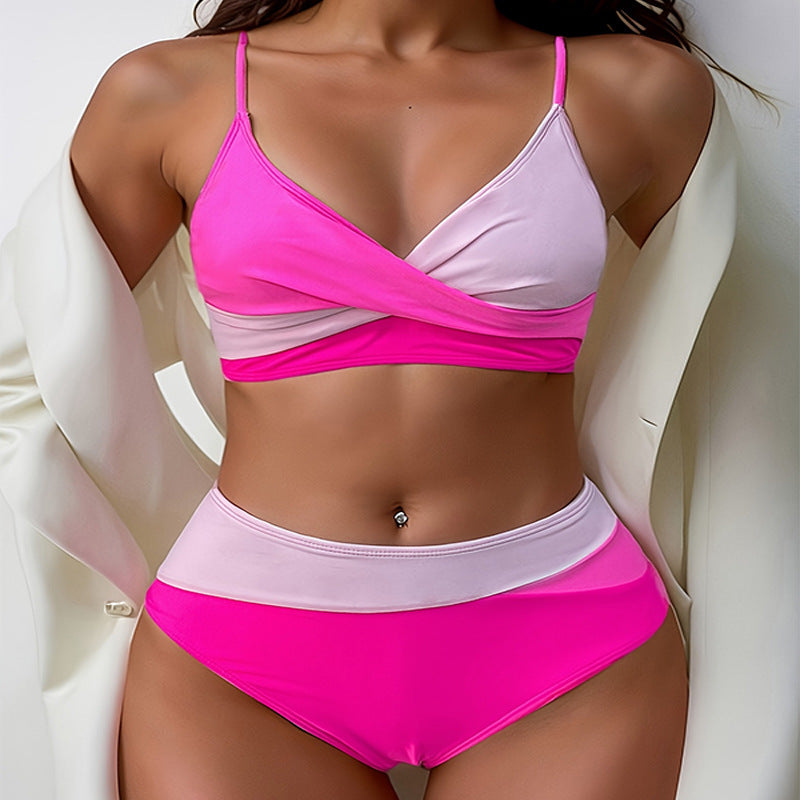 Strap Bikini Swimwear for Women, Elegant Beach Hot Spring Bathing Suit