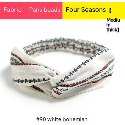 Elastische gekruiste chiffon hoofdband in Boheemse stijl
