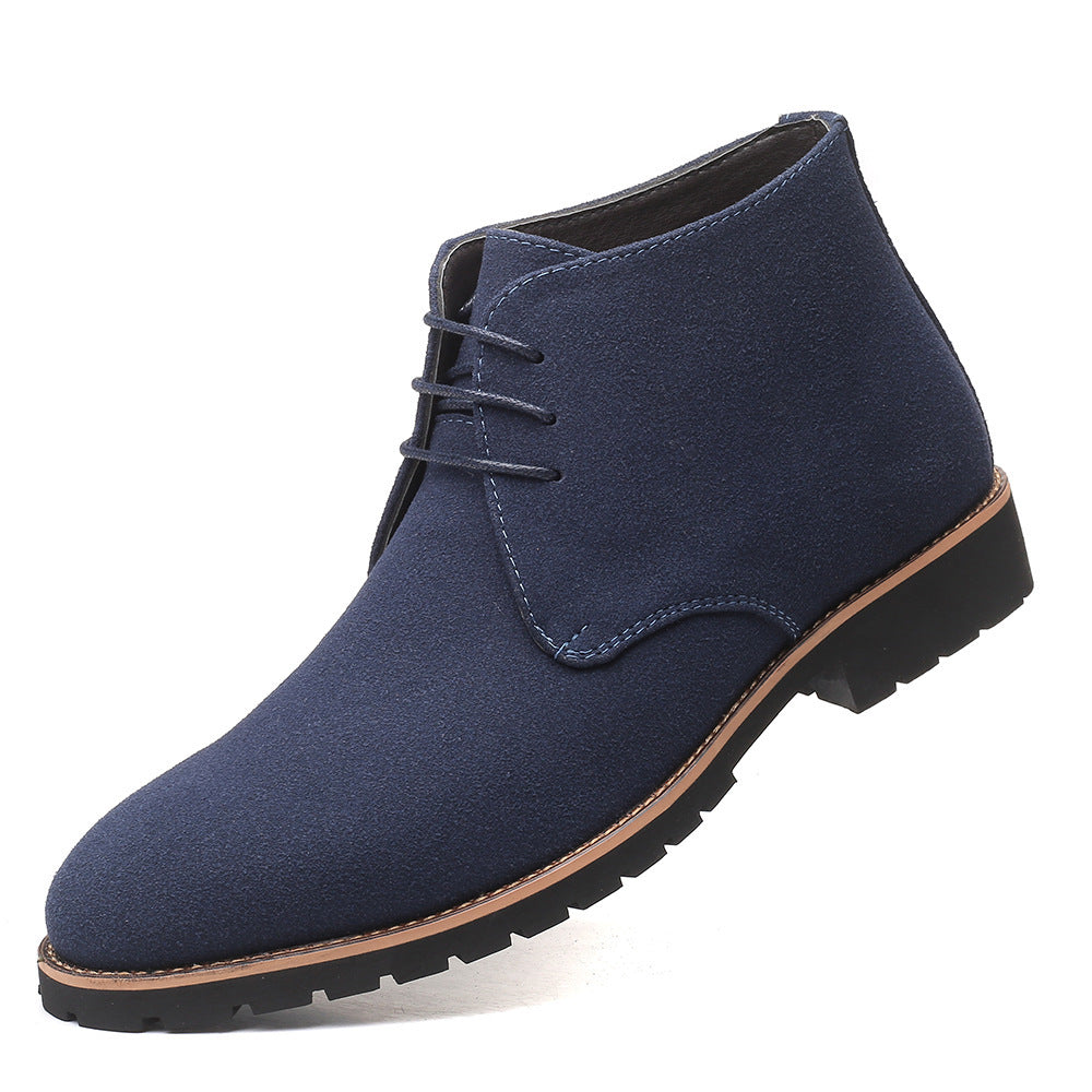 Mens Pointed Toe Leather Martin Boots