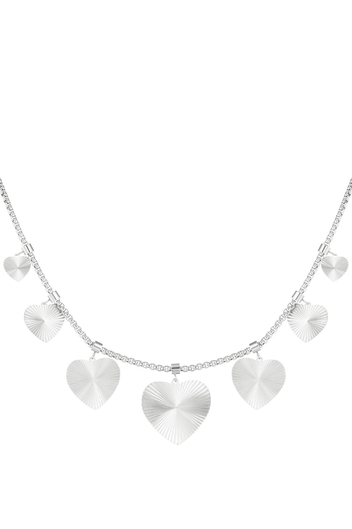 textured hearts ketting