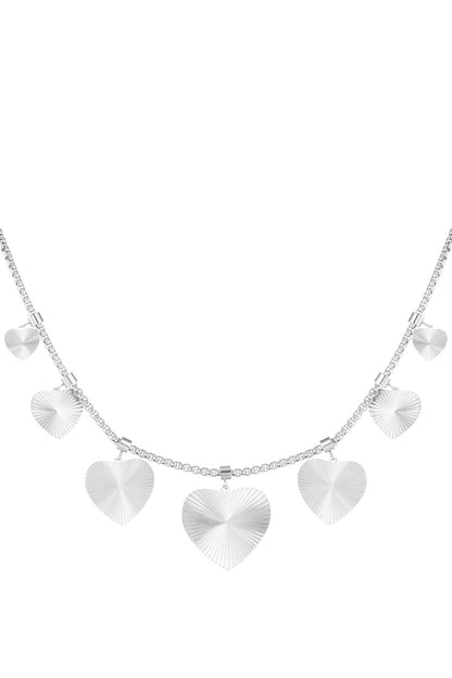 textured hearts ketting