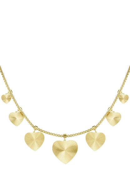 textured hearts ketting