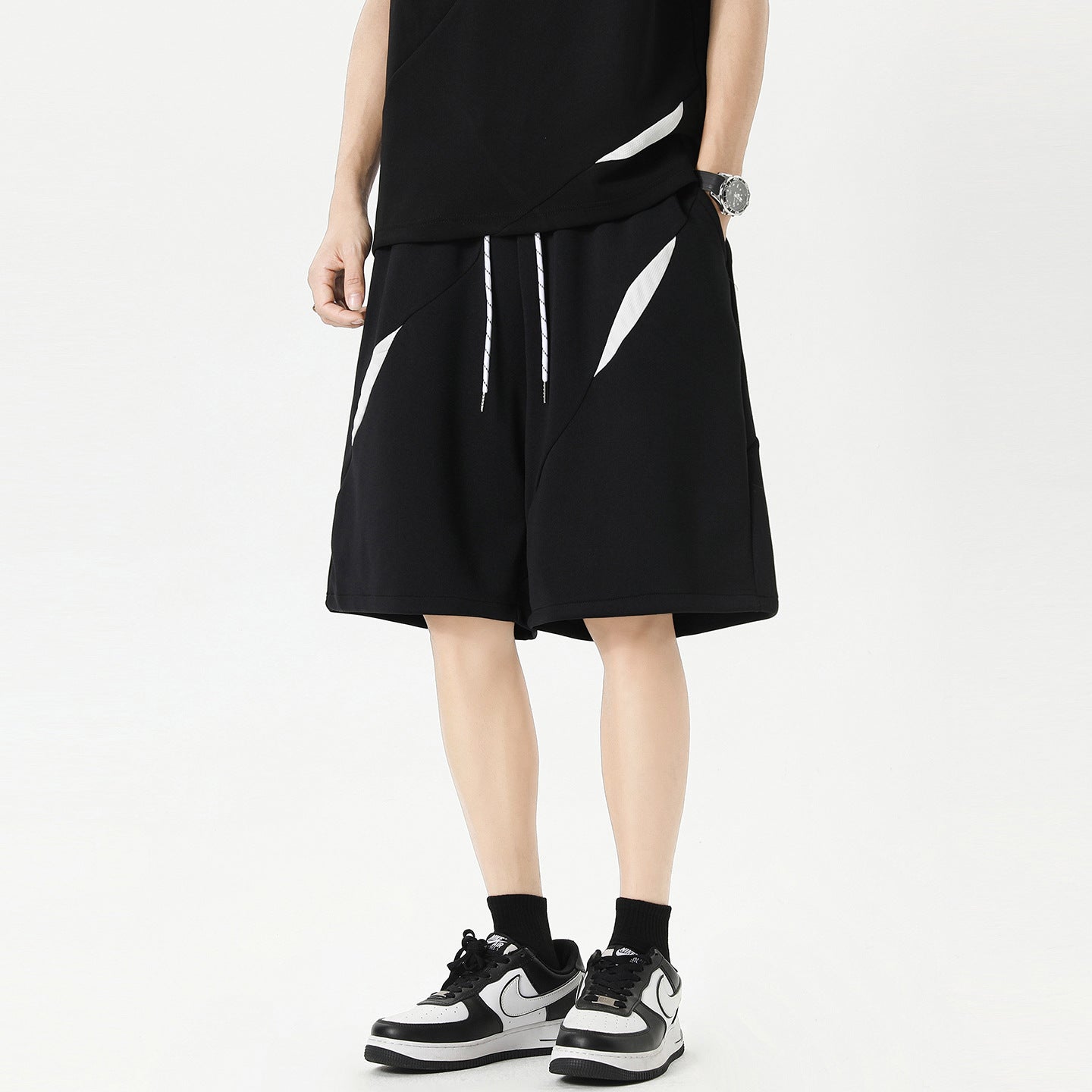Men's Summer Youth Casual Pants Loose Outerwear Five-Quarter Trousers