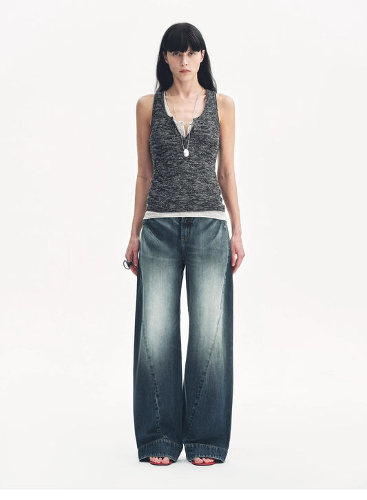 "Street Moments" Gedeconstrueerde Scimitar Straight Jeans Zomer