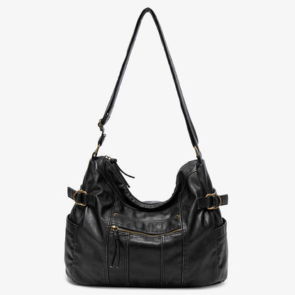 Lady's water-resistant soft leather shoulder bag