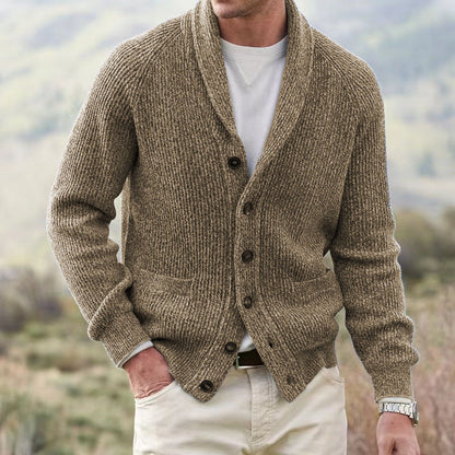 Mens Thickened Acrylic Blend Cardigan