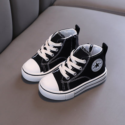Children Canvas Casual Shoes with Side Zipper