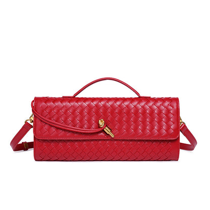 Soft Handmade Woven PU Leather Organ Crossbody Bag