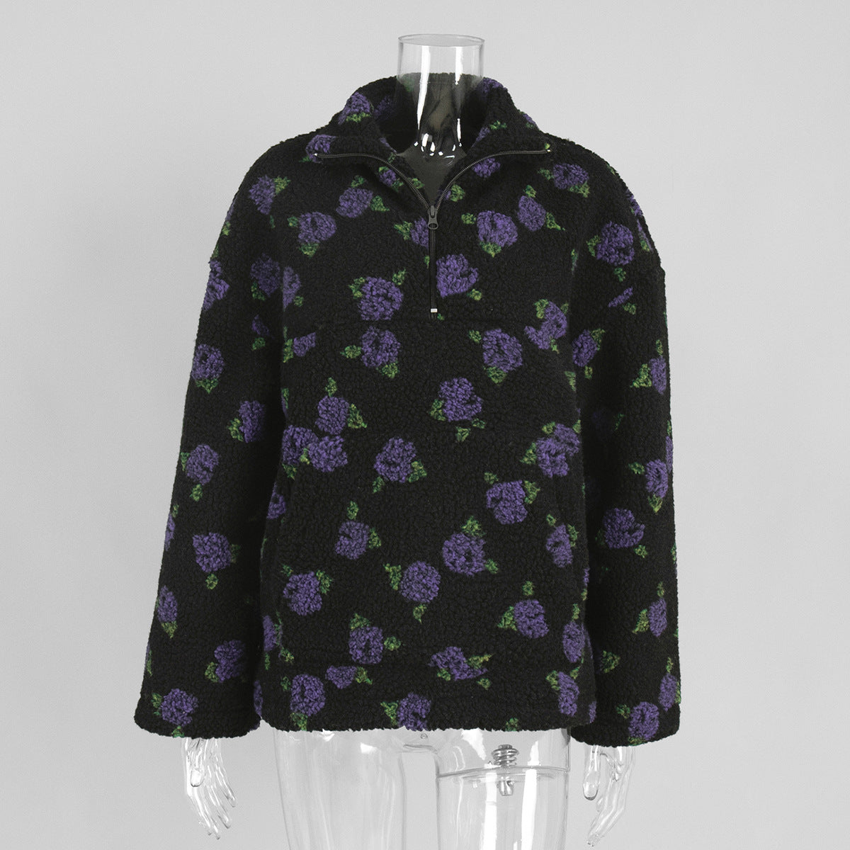 fleece floral sweatshirt