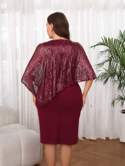 Women's dress with a fitted skirt and a middle skirt