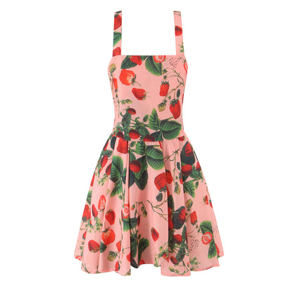 Bubble sleeve shirt suspender dress set