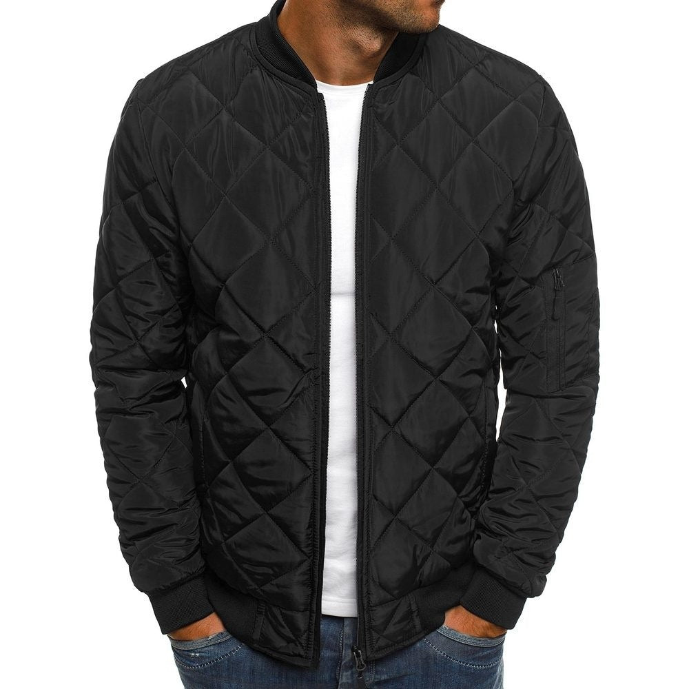 Cotton Coat Autumn And Winter Men's Color Loose Jacket Lingge Cotton Suit
