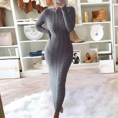 Twisted Long Sleeve Knit Dress