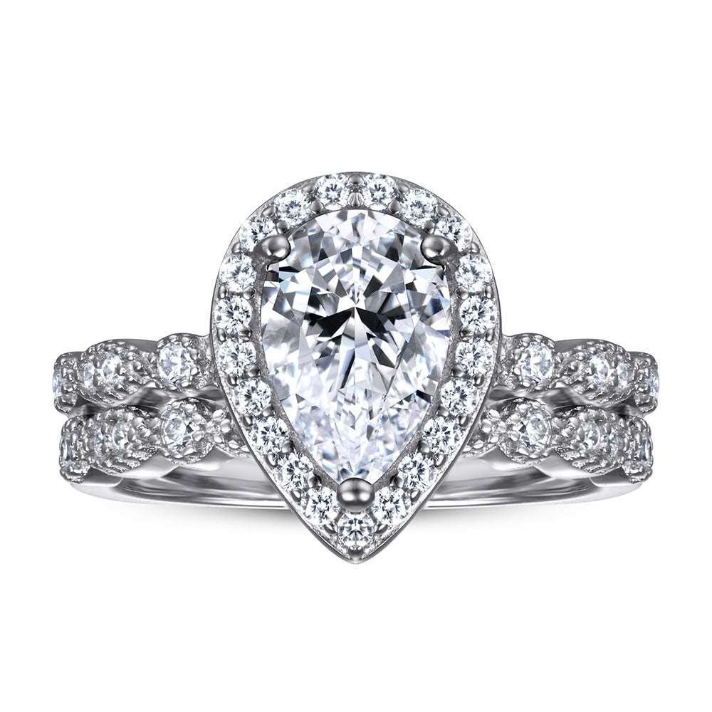 Stapelbare ring van sterling zilver met zirkonia