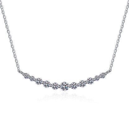 S925 Sterling Zilveren Moissanite Ketting Licht Luxe Hoogwaardige 1.1 Karaat