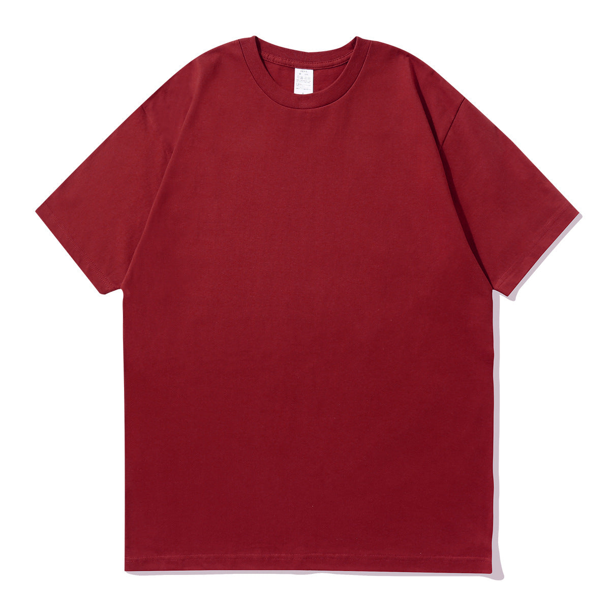 small neckline cotton loose short sleeve solid color bottoming T-shirt