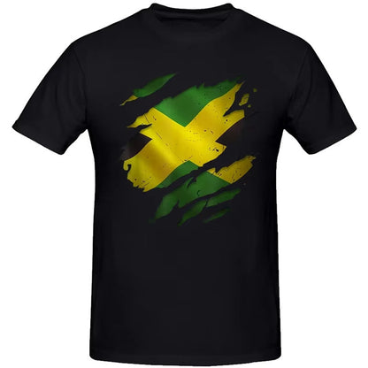 Geprinte zwarte Jamaicaanse unisex T-shirt