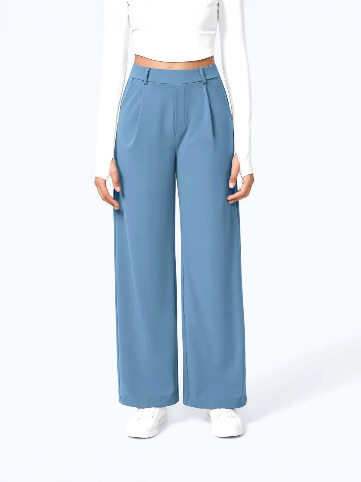 Women's High-Waist Straight-Leg Pocket Casual Outdoor Trousers