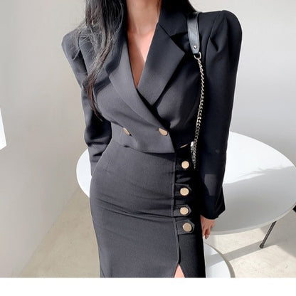 Cross-border women's clothing 2025 spring new OL commuter business temperament short small suit mid-length hip skirt two-piece set