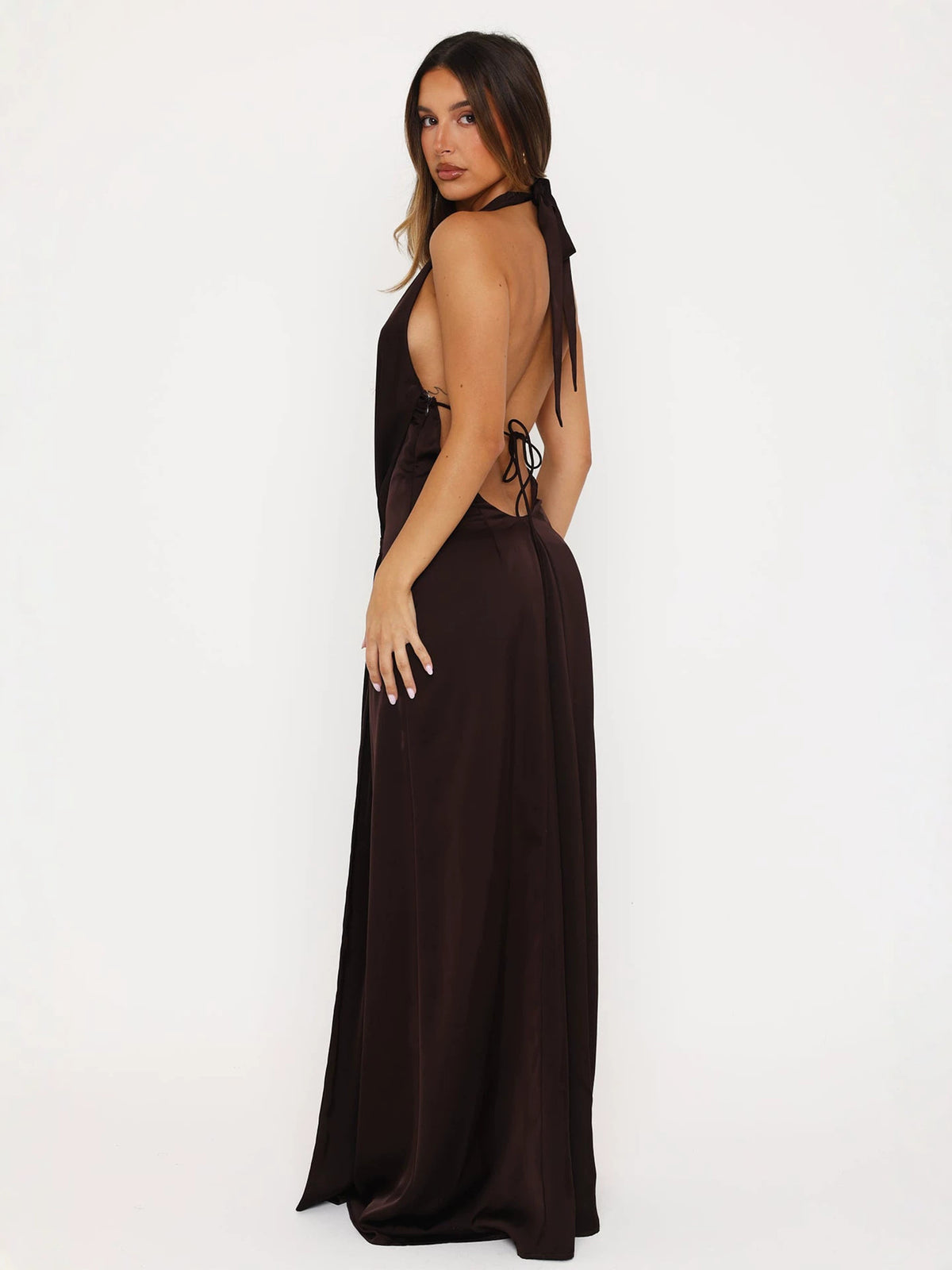 Deep V-Neck Long Party Dress
