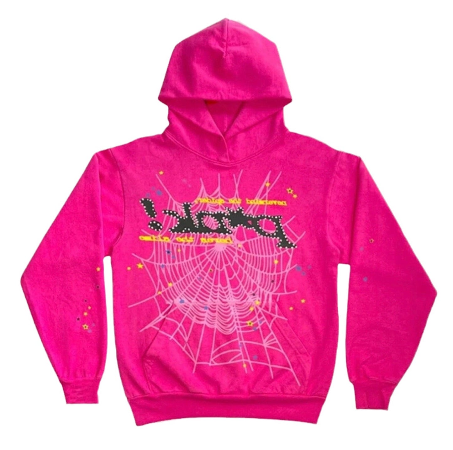Style Hooded Sweatshirt with Pattern, Unisex Hip Hop Sports Shirt, Casual Spider Web Loose Harajuku Pullover