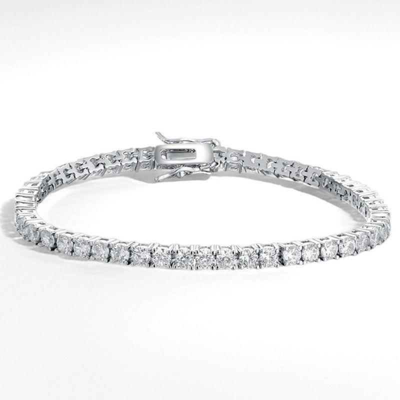 Classic 18K Gold Electroplated Tennis Bracelet with Zircon/Moissanite Stones