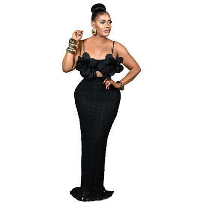 Amerikaanse dameskleding sexy kant corsage rugloze slingjurk