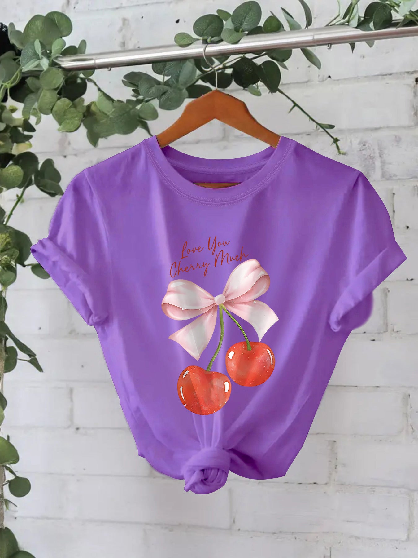 Cherry printed pure cotton top