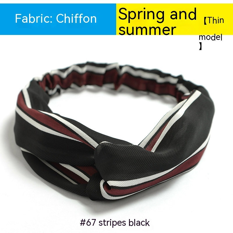 Elastische gekruiste chiffon hoofdband in Boheemse stijl